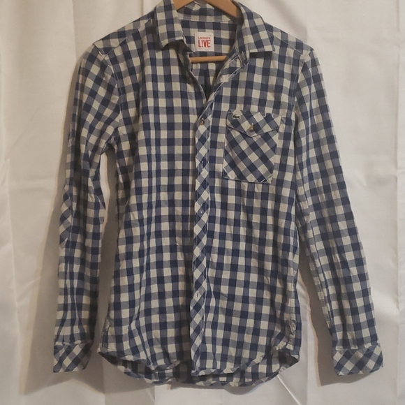 Lacoste Other - Lacoste Live! men's blue and white checked button up shirt size 38